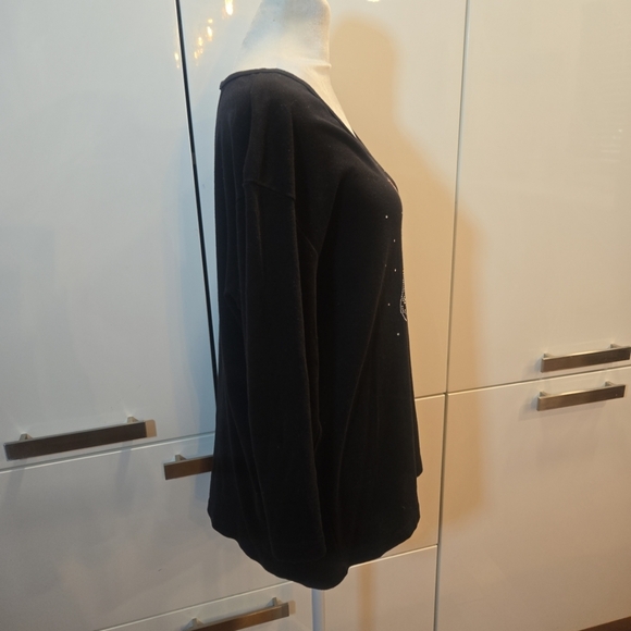 Festive Holiday Beaded Rhinestone Equestrian Horse Santa Hat Top XL Black Red - Picture 4 of 6